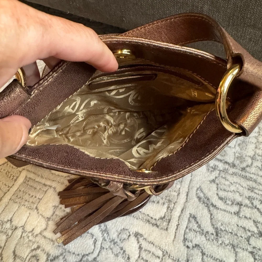 Michael Kors Bronze crossbody with gold hardware